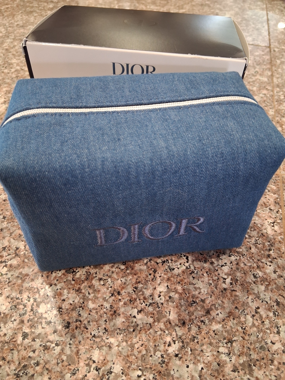 Dior Denim GWP Embroidered Cosmetic Pouch - Brand New In BOX